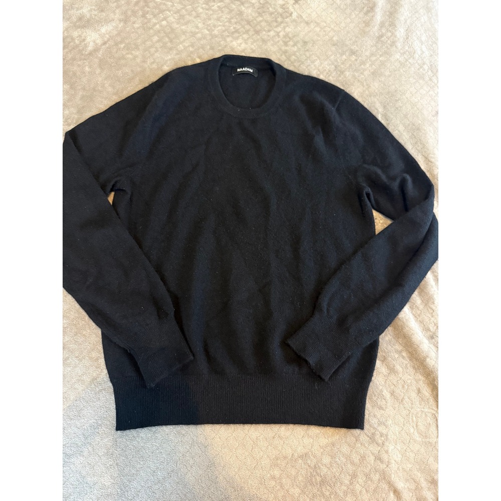NAADAM Women Black 100% Cashmere Crewneck Sweater Small Solid Long Sleeve Luxury